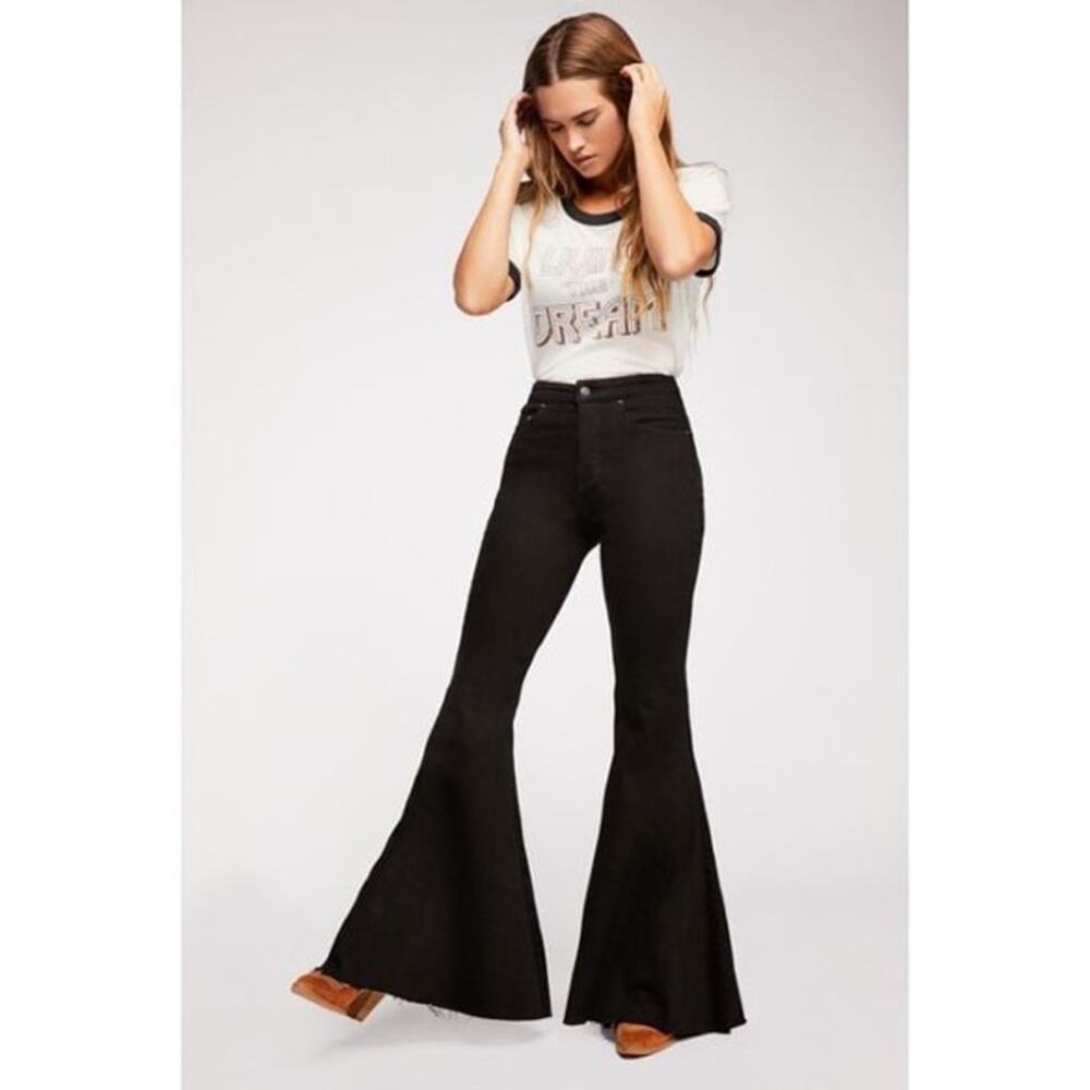 Free People We the Free Crvy Back lace up flare jeans